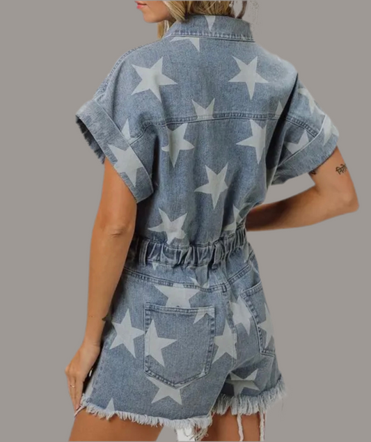 Vintage Star Denim Romper