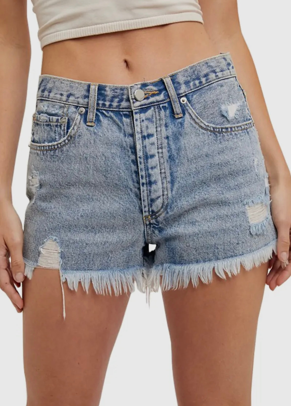 Frayed Denim Shorts