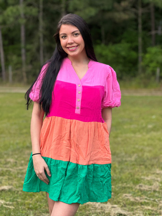 Summer Color-Block Dress
