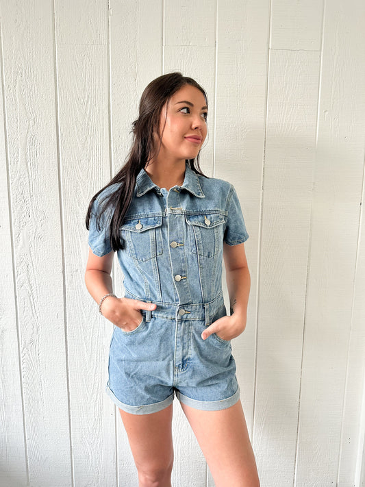 Denim Romper
