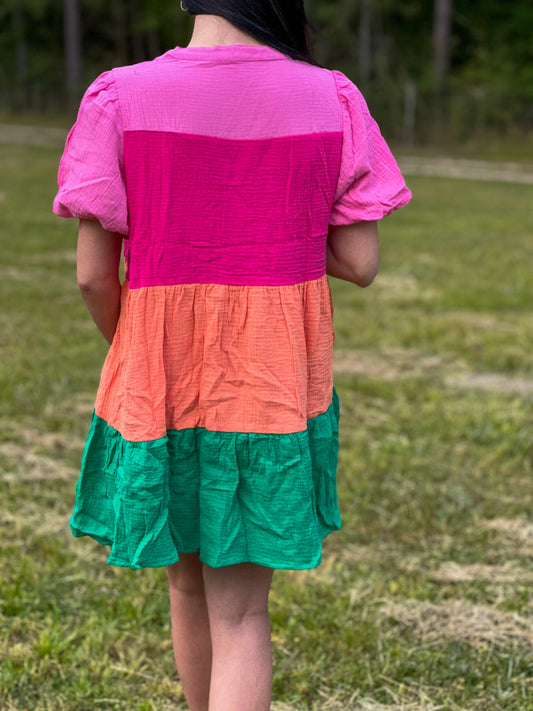 Summer Color-Block Dress