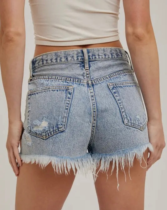 Frayed Denim Shorts